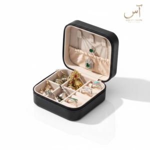 Luxury Jewelry Organizer Box with Assorted Rings, Earrings & Necklace Set